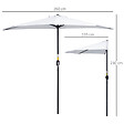 OUTSUNNY - Demi parasol - parasol de balcon - ouverture fermeture manivelle - acier polyester haute densité blanc - vignette