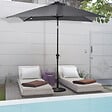 OUTSUNNY - Parasol lumineux rectangulaire inclinable dim. 2,68L x 2,05l x 2,48H m parasol LED solaire métal polyester haute densité gris - vignette