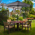OUTSUNNY - Parasol lumineux rectangulaire inclinable dim. 2,68L x 2,05l x 2,48H m parasol LED solaire métal polyester haute densité gris - vignette