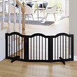 PAWHUT - Barrière de sécurité barrière modulable pliable pour animaux de compagnie - piètement support - dim. 154,5L x 61H cm - MDF bois noir - vignette