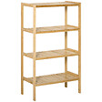 HOMCOM - Etagère de rangement 4 niveaux sur pied - étagères à lattes - dim. 62L x 33l x 112H cm - bois de bambou - vignette