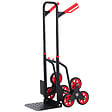 HOMCOM - Diable pour escalier 6 roues diable repliable extensible 150 Kg - chariot pliable acier noir rouge - vignette