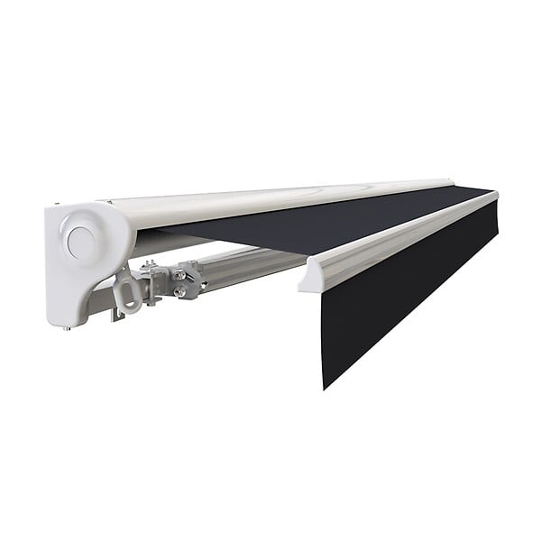 COTE STORE - Store banne motorisé et manuel 2,5 x 2 m Demi coffre pour terrasse - Gris anthracite - large