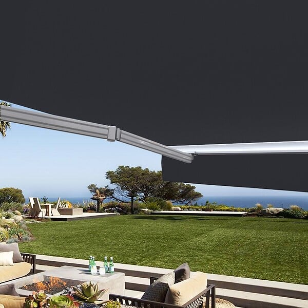 COTE STORE - Store banne manuel Demi coffre 2,5 x 2 m pour terrasse - Gris anthracite - large