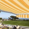 COTE STORE - Store banne manuel Demi coffre 3 x 2,5 m pour terrasse - Jaune rayé - vignette