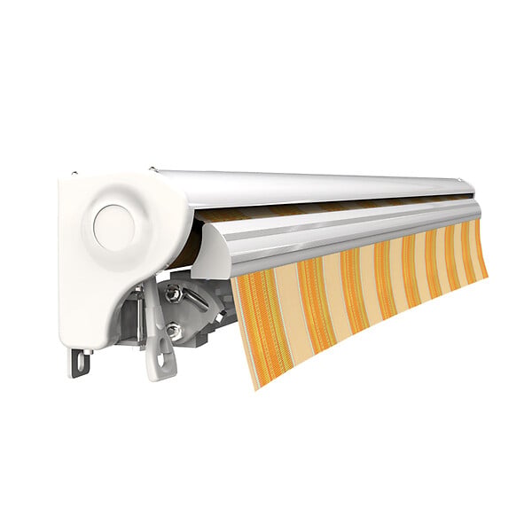 COTE STORE - Store banne manuel Demi coffre 3 x 2,5 m pour terrasse - Jaune rayé - large