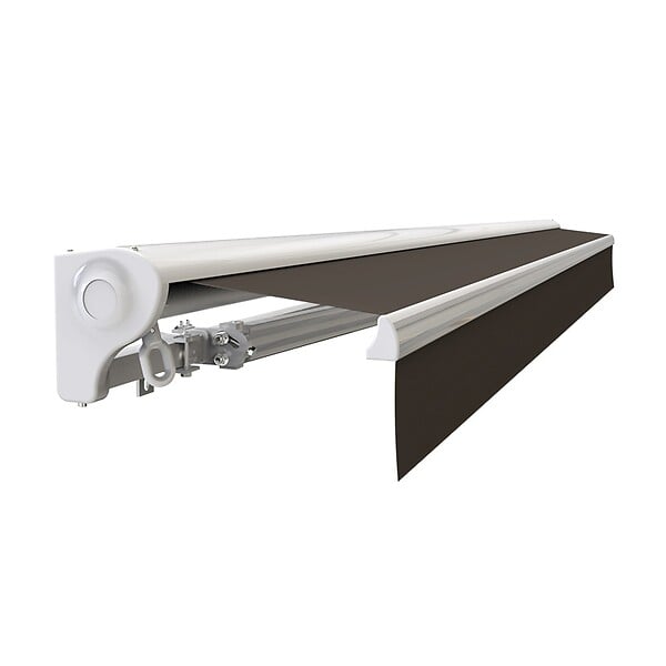 COTE STORE - Store banne motorisé et manuel 4 x 3 m Demi coffre pour terrasse - Taupe - large