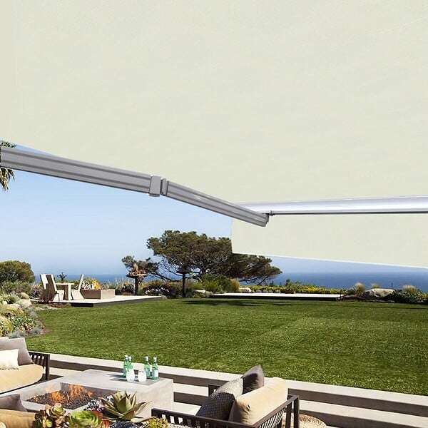 COTE STORE - Store banne manuel Demi coffre 3 x 2,5 m pour terrasse - Écru - large