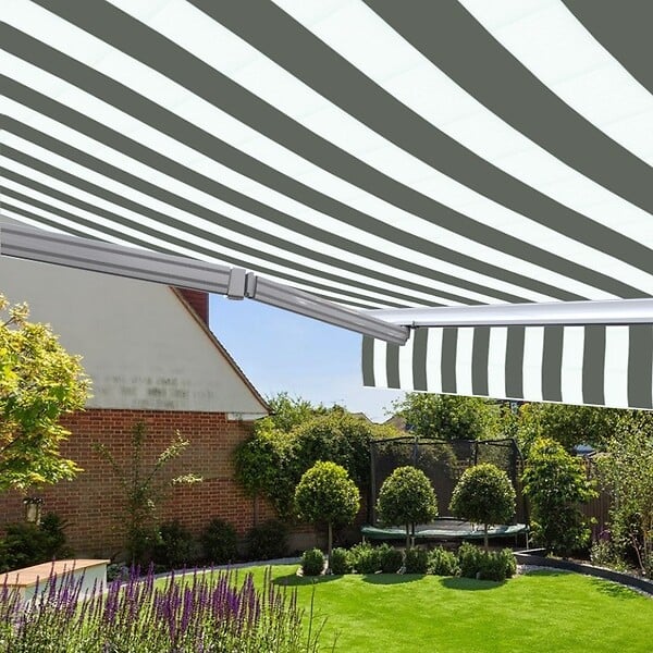 COTE STORE - Store banne manuel 3,6 x 3 m Monobloc pour terrasse - Blanc gris - large