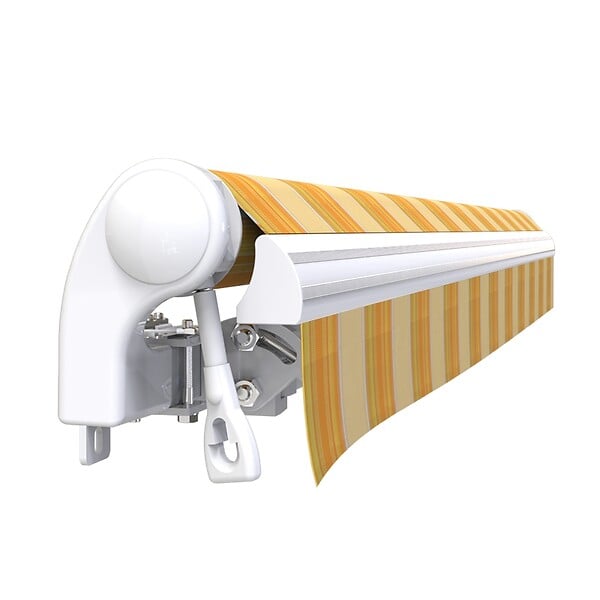 COTE STORE - Store banne manuel 4 x 3 m Monobloc pour terrasse - Jaune rayé - large