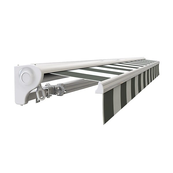 COTE STORE - Store banne motorisé et manuel 2,5 x 2 m Demi coffre pour terrasse - Blanc gris - large