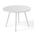 OVIALA - Table basse de jardin ronde en métal blanc 50 cm - Palavas - vignette
