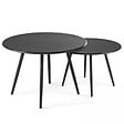 OVIALA - Lot de 2 tables basses de jardin en acier anthracite - Palavas - vignette