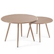 OVIALA - Lot de 2 tables basses de jardin en acier taupe - Palavas - vignette