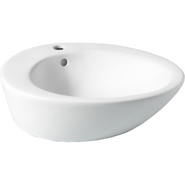 PLANETE BAIN - Vasque à poser ovale en céramique blanche - large