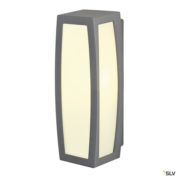 SLV - Applique extérieure SLV MERIDIAN BOX SENSOR, diffuseur opalescent anthracite, E27, 25W max, IP54, détecteur de mouvements - large