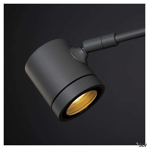SLV - Spot sur tige extérieur SLV MYRA DISPLAY pour éclairage enseigne, courbe, anthracite, GU10/QPAR51, 50W - large