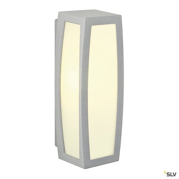 SLV - Applique extérieure SLV MERIDIAN BOX, diffuseur opalescent/gris, E27, 25W max, IP54 - large