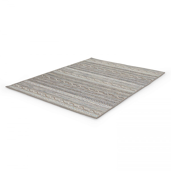 OVIALA - Tapis rectangulaire en polypropylène 160x230 cm gris - Urda - large