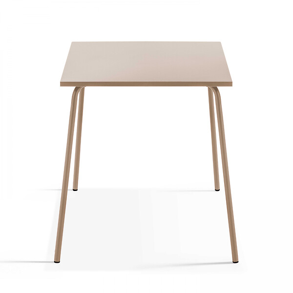 OVIALA - Ensemble table de terrasse et 4 chaises en métal taupe - Palavas - large