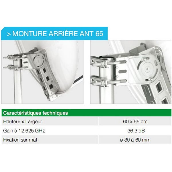 CAHORS - antenne parabolique acier 65cm + lnb - 141200r13 - large