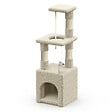 VOUNOT - Arbre à Chat 88cm avec Corde Griffoir Plateforme Niche Beige - vignette