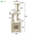 VOUNOT - Arbre à Chat 88cm avec Corde Griffoir Plateforme Niche Beige - vignette