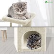 VOUNOT - Arbre à Chat 88cm avec Corde Griffoir Plateforme Niche Beige - vignette