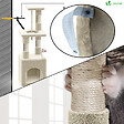 VOUNOT - Arbre à Chat 88cm avec Corde Griffoir Plateforme Niche Beige - vignette