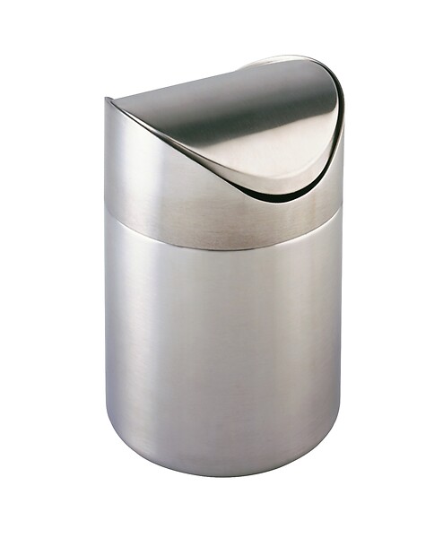 WENKO - Poubelle de salle de bain avec couvercle Otranto - Inox - 3L - large