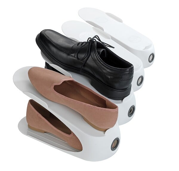 WENKO - Support chaussures blanc. 4 pièces - large