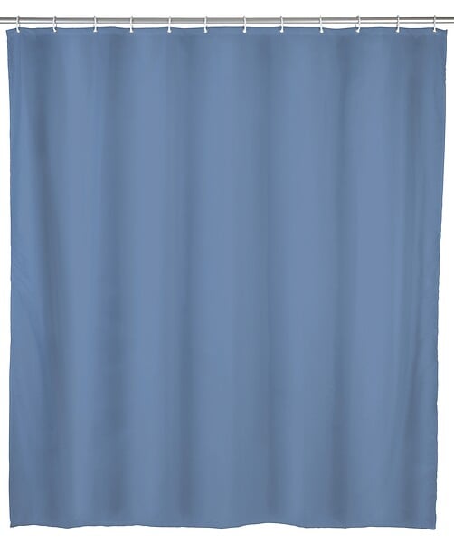 WENKO - Rideau de douche 180x200 PEVA uni gris bleu - large