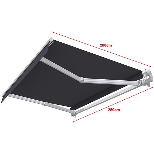 COTE STORE - Store banne manuel 2,5 x 2 m Monobloc pour terrasse - Gris anthracite - large