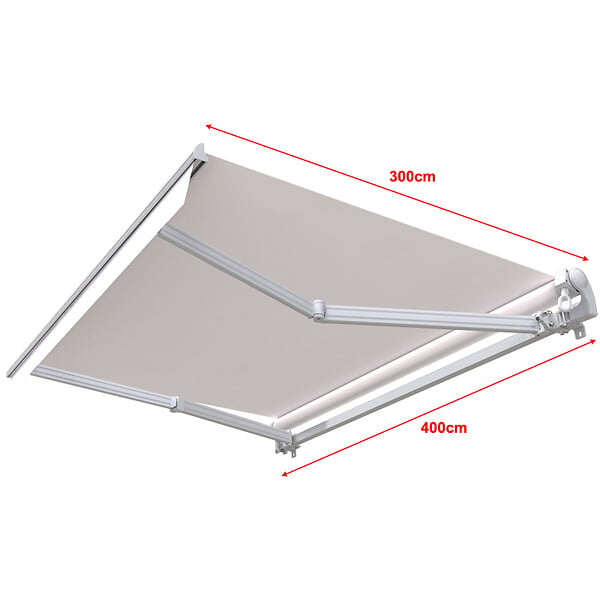 COTE STORE - Store banne manuel 4 x 3 m Monobloc pour terrasse - Écru - large