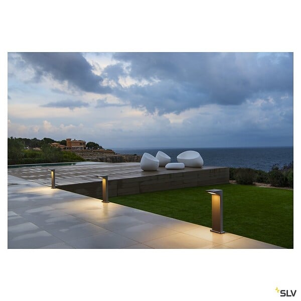 SLV - Borne extérieure SLV IPERI avec LED intégrée, anthracite pour éclairage de jardin - large