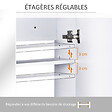HOMCOM - Armoire miroir de salle de bain armoire murale double portes et étagères dim. 80L x 15l x 60H cm MDF blanc - vignette