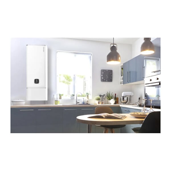 ATLANTIC - Chauffe-eau électrique connecté Linéo - 2400W - Carré vertical mural - 120L - 5 personnes - Blanc - large