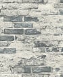 GRANDECO - Papier peint vinyle intisse brique all over bleu - vignette