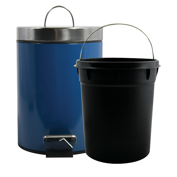 MSV - MSV Poubelle à pédale Inox 3L Bleu - large