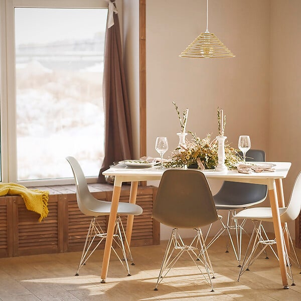 C-CREATION - Suspension Mistone - lamelle de bois coloris naturel - large