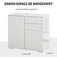 HOMCOM - Commode buffet meuble de rangement 2 tiroirs 2 portes avec étagère 79 x 36 x 74 cm blanc - vignette