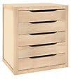 ASTIGARRAGA KIT LINE - Casier natura en pin brut 5 tiroirs - vignette