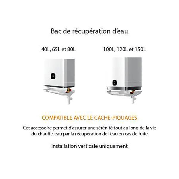 ATLANTIC - Cache-piquages carré Atlantic - Pour chauffe-eau Linéo 100 à 150L - Blanc - large