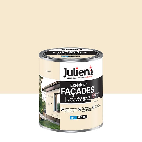 JULIEN - Peinture Extérieure Multi-Supports Façades Julien Mat - Meulière 1L - large