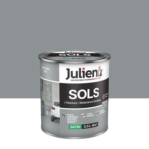 JULIEN - Peinture Sols Extreme Julien Satin - Gris Fossile 0.5L - large