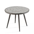 OVIALA - Table basse ronde de jardin en acier noir plateau en céramique - Tivoli - vignette