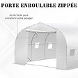 OUTSUNNY - Serre tunnel de jardin dim. 3,5L x 3l x 2H m porte + 6 fenêtres enroulables acier galvanisé bâche PE haute densité blanc - vignette