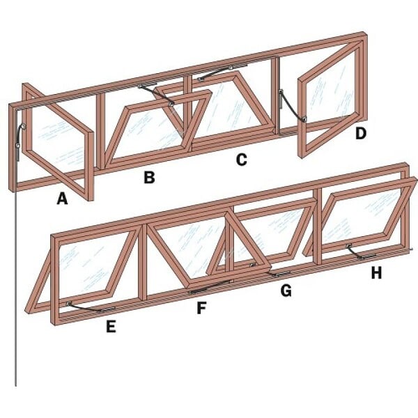 GEZE - Boîtes compas pour châssis à soufflet finition argent pour ferme-imposte à tringle OL 90 - large