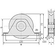COMMUNELLO - Roue à support intérieur à gorge triangulaire 336 V diamètre 120 mm - 2 roulements pour roues à roulements à billes - vignette