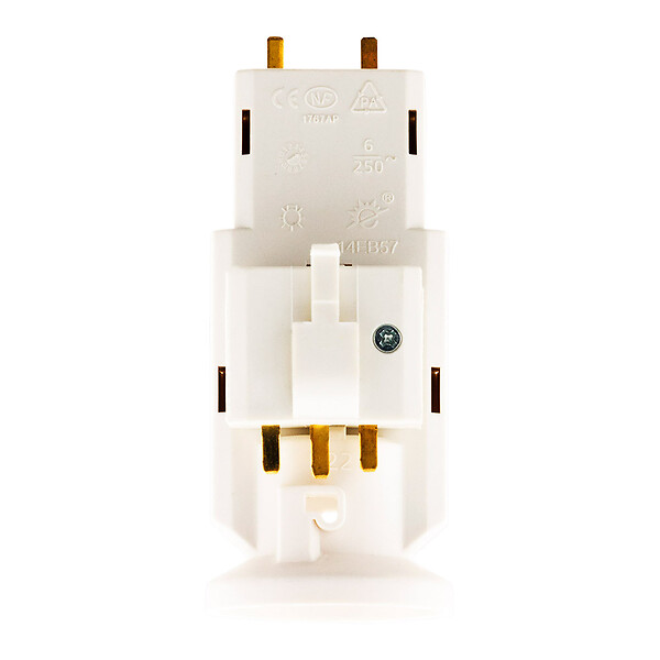 ZENITECH - Douille avec Fiche DCL 6A 250V B22 - Blanc - Zenitech - large